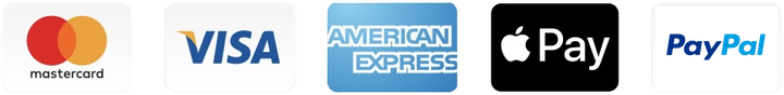 Bezahlen mit Mastercard, Visa, American Express, Apple Pay und PayPal